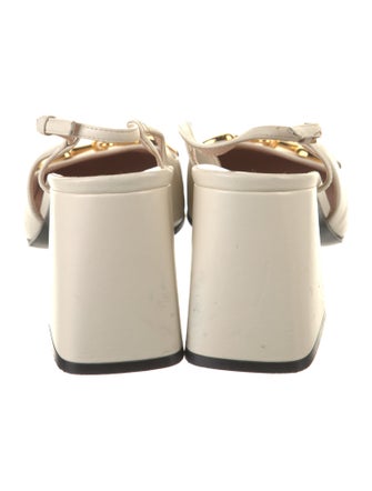 Gucci Horsebit Accent Leather Slingback Pumps