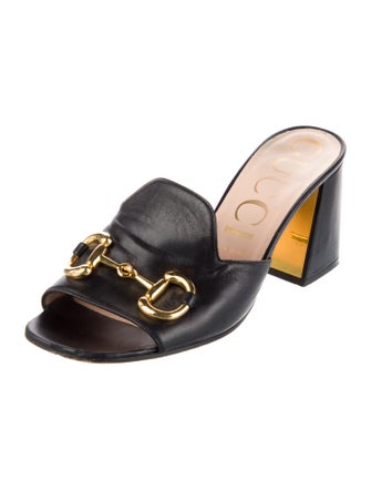Gucci Horsebit Accent Leather Slides