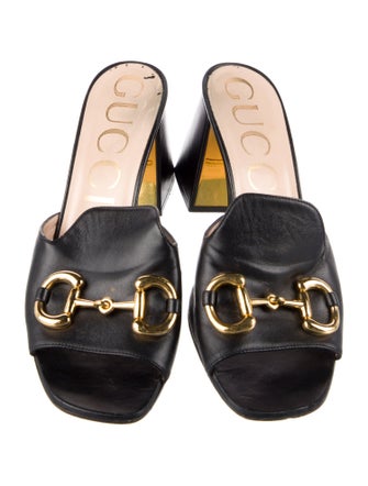 Gucci Horsebit Accent Leather Slides