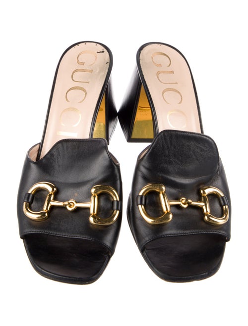 Gucci Horsebit Accent Leather Slides