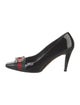 Gucci Web Accent Patent Leather Pumps