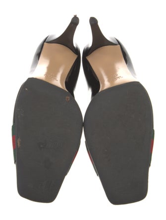 Gucci Web Accent Patent Leather Pumps