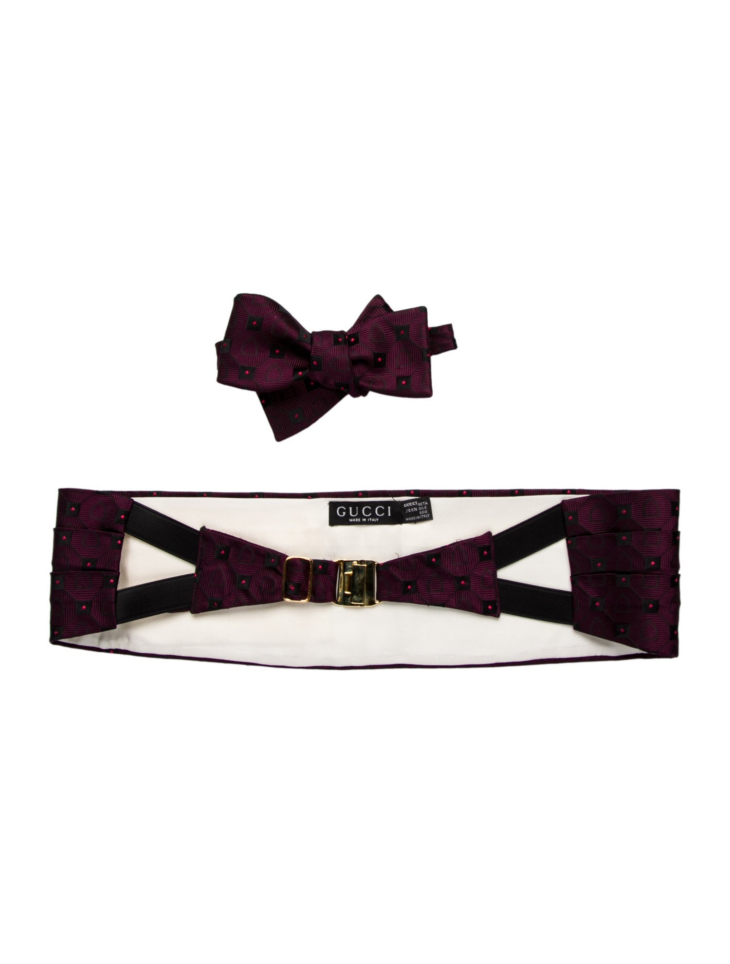 Gucci Cummerband and Bow Tie Set