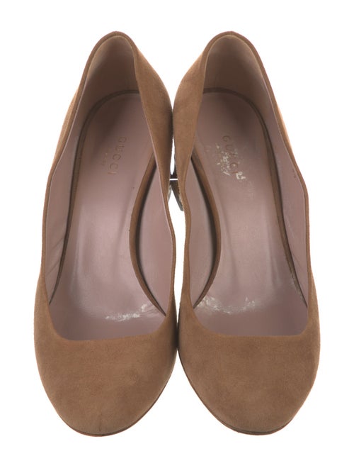 Gucci Bamboo Accent Suede Pumps
