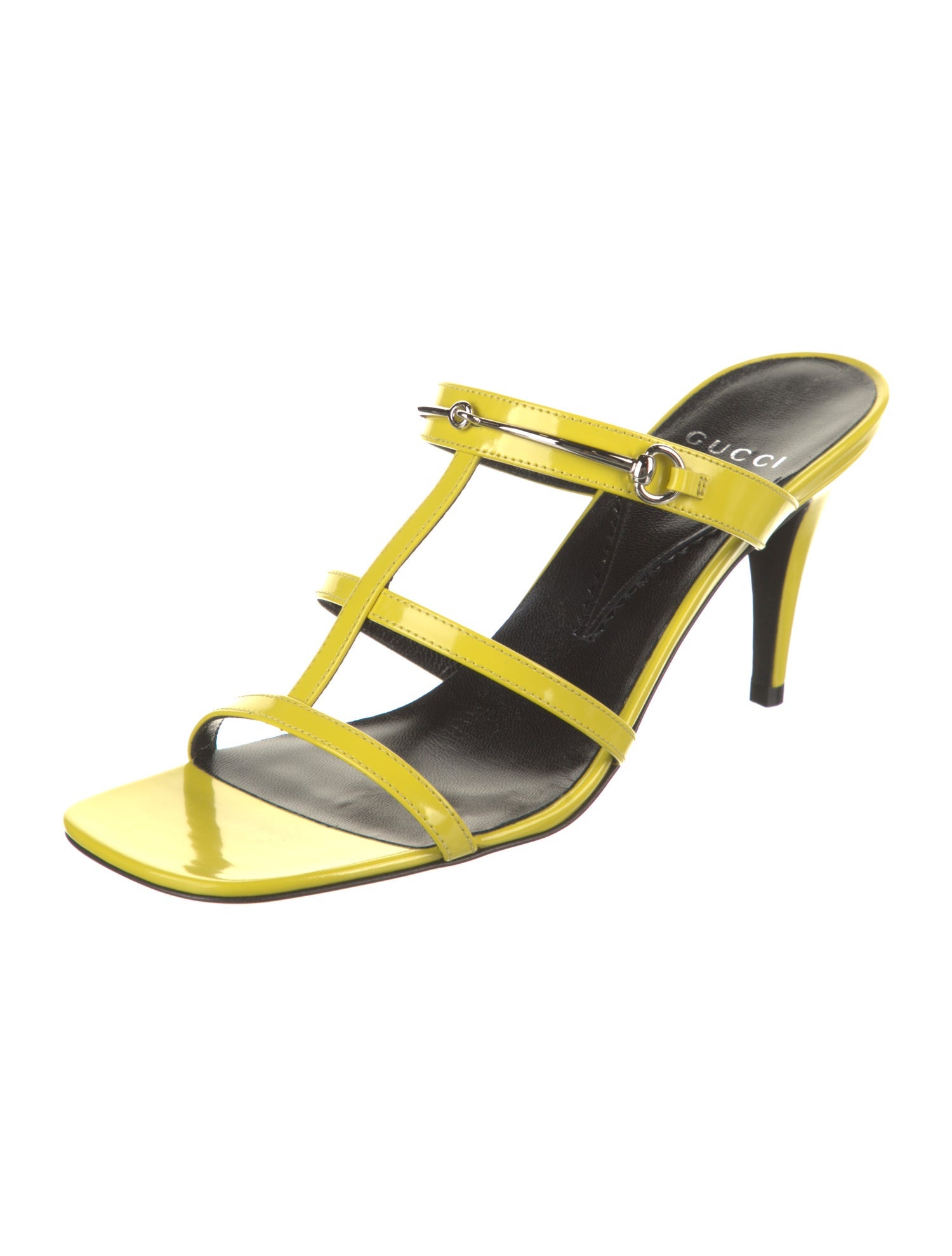 Gucci Horsebit Accent Patent Leather Slides