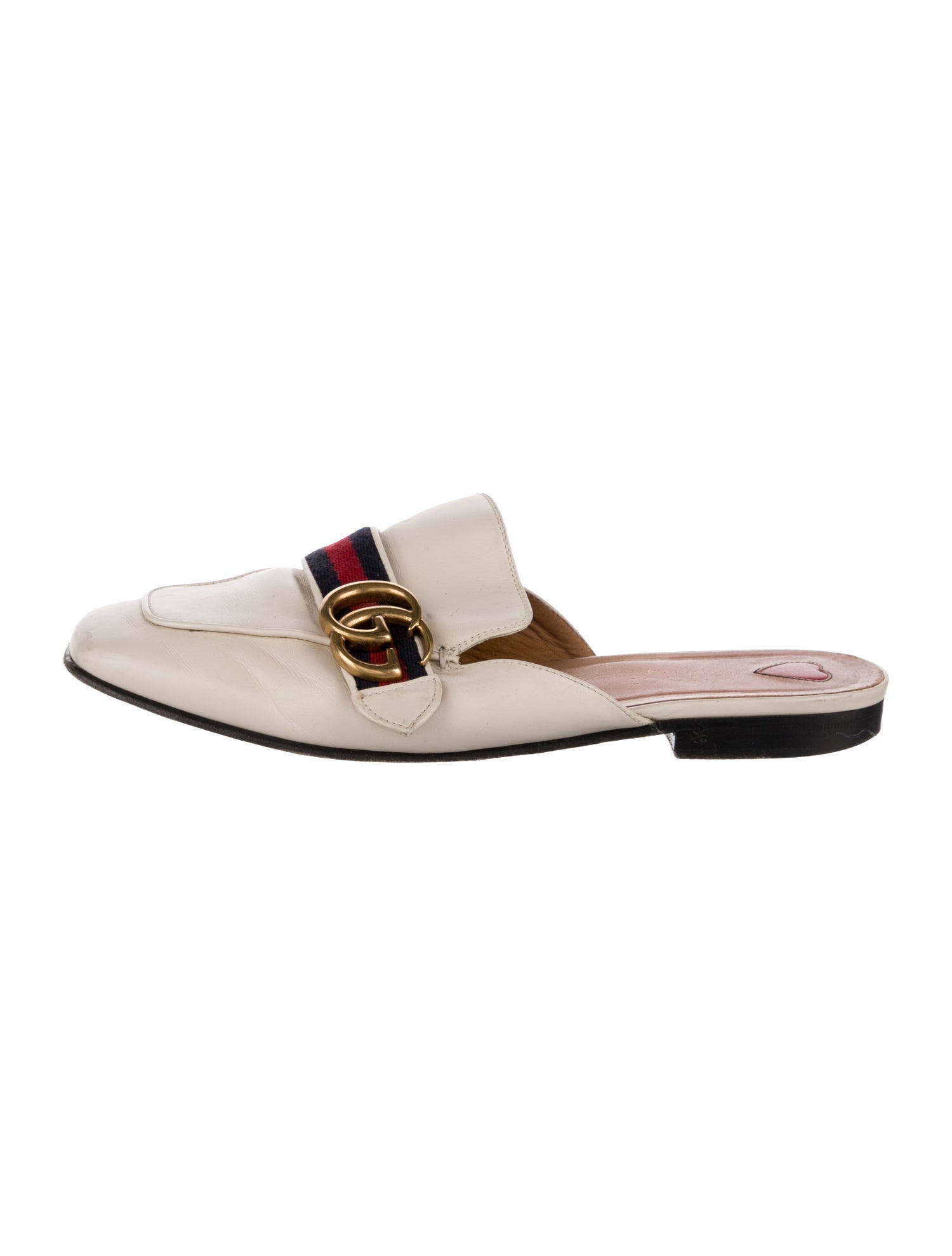 Gucci Double G Logo Leather Mules