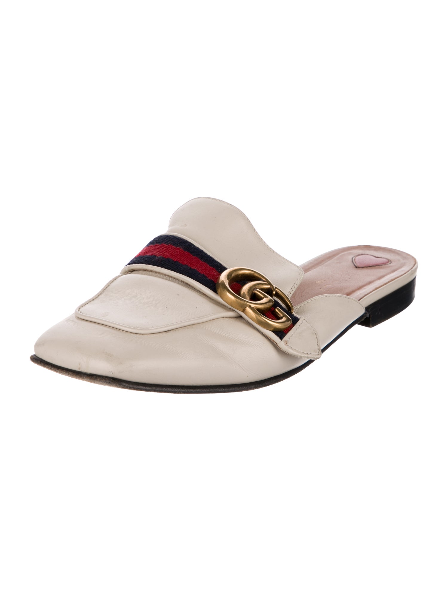 Gucci Double G Logo Leather Mules