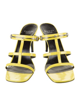 Gucci Horsebit Accent Patent Leather Slides