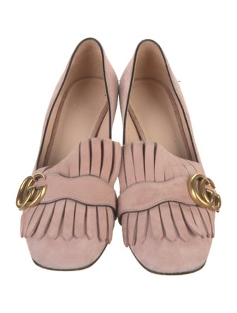 Gucci Double G Logo Suede Pumps
