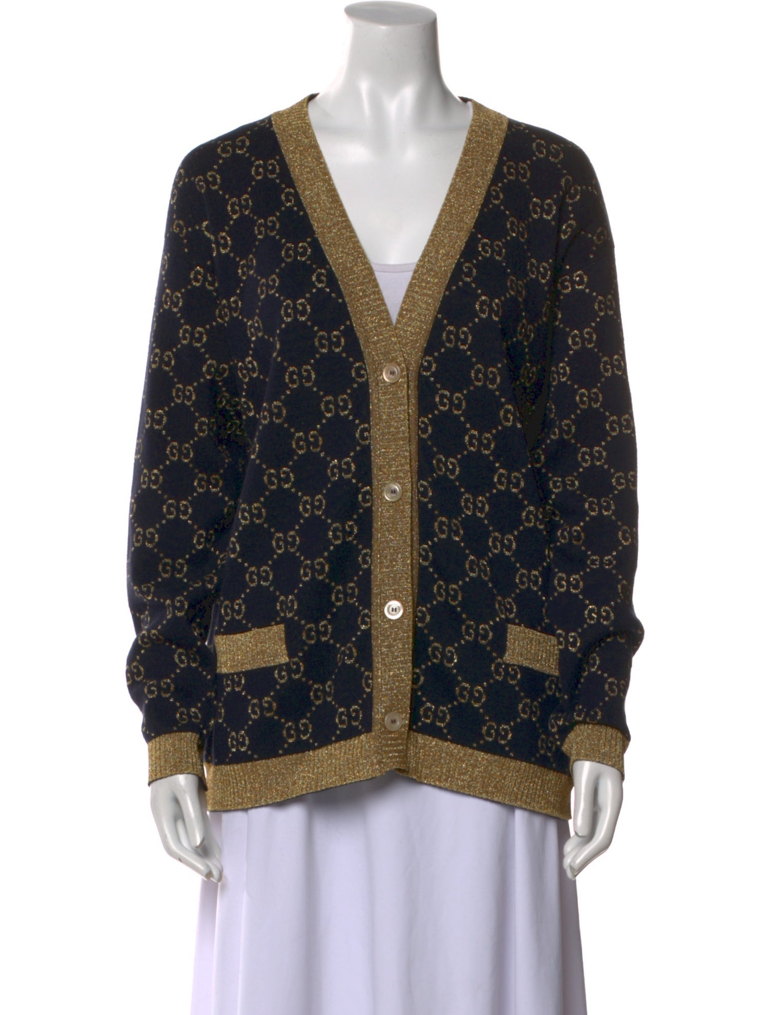 Gucci Printed V-Neck Sweater