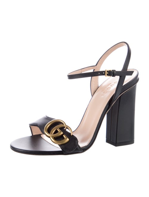 Gucci Double G Logo Leather Sandals