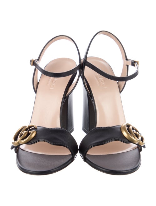 Gucci Double G Logo Leather Sandals
