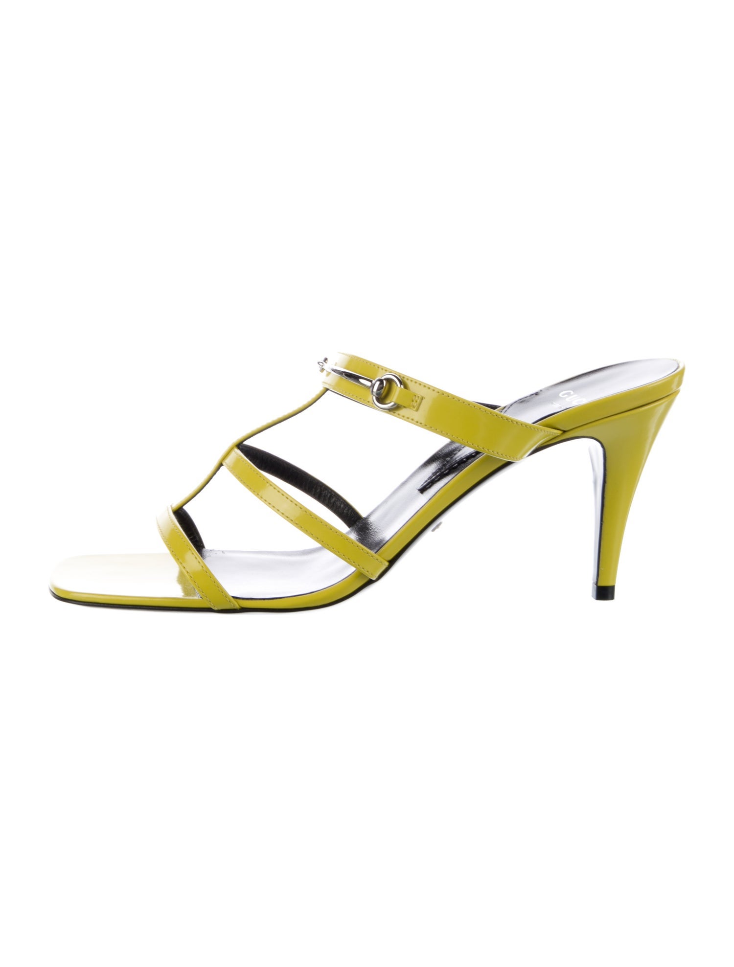 Gucci Horsebit Accent Patent Leather Slides