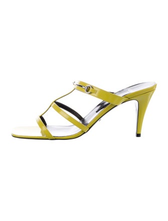 Gucci Horsebit Accent Patent Leather Slides