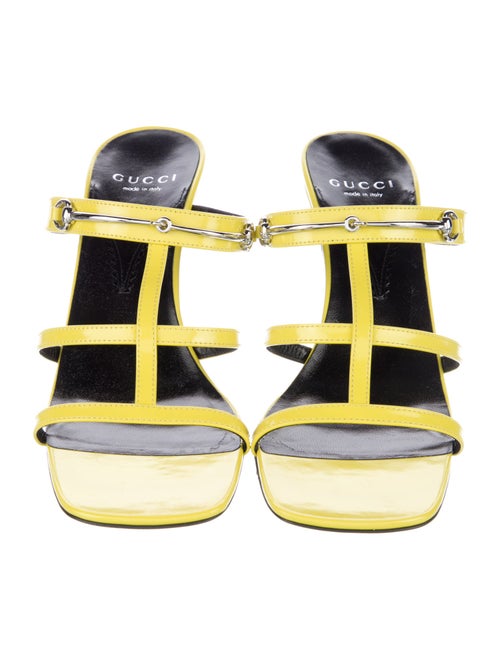 Gucci Horsebit Accent Patent Leather Slides
