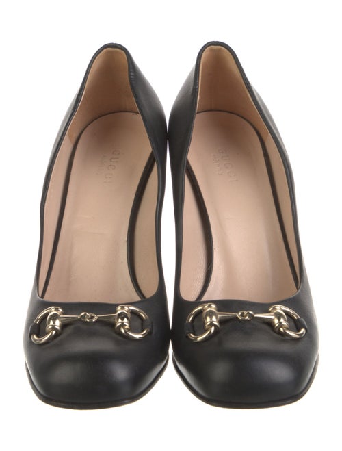 Gucci Horsebit Accent Leather Pumps