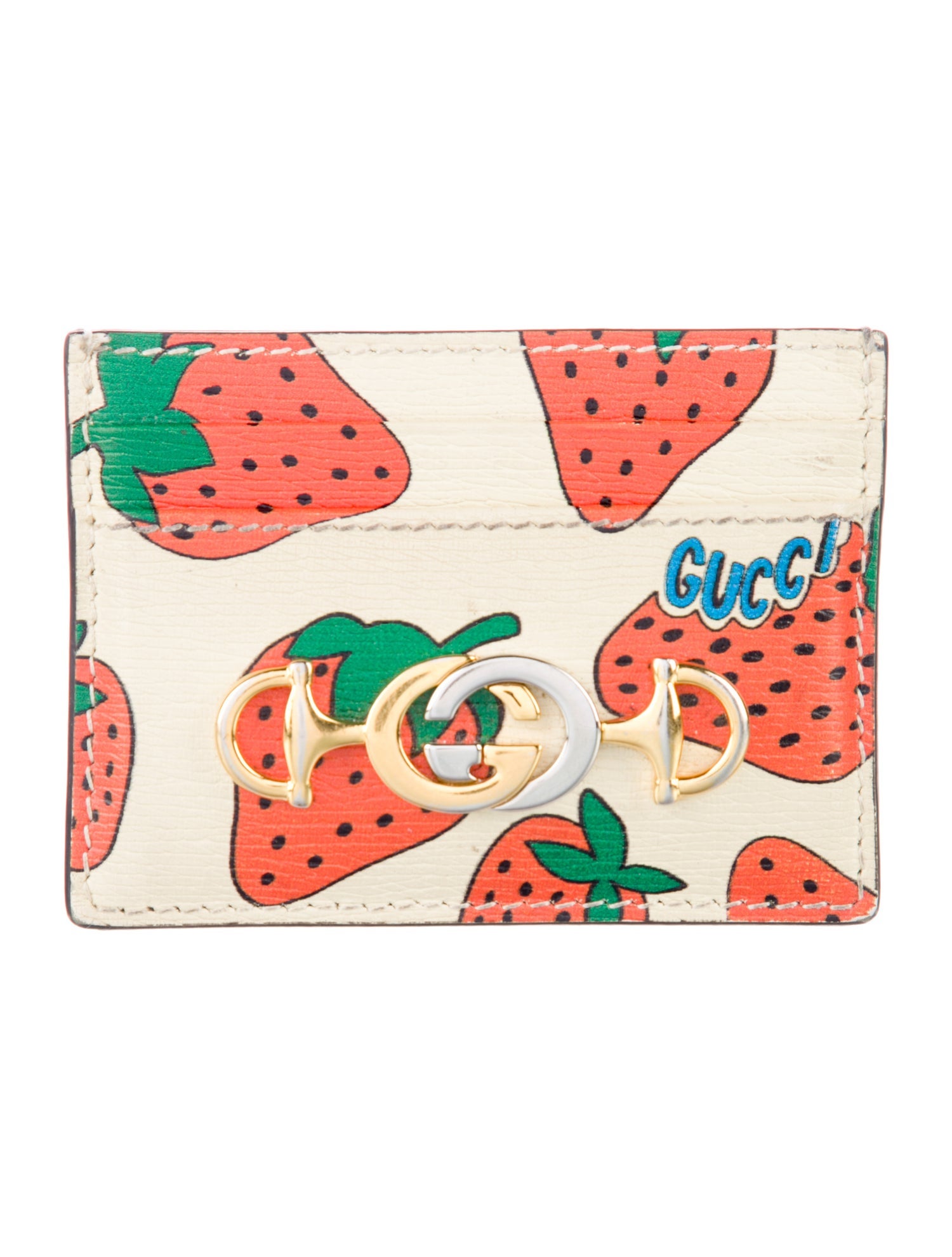 Gucci Zumi Strawberry Interlocking G Horsebit Compact Wallet