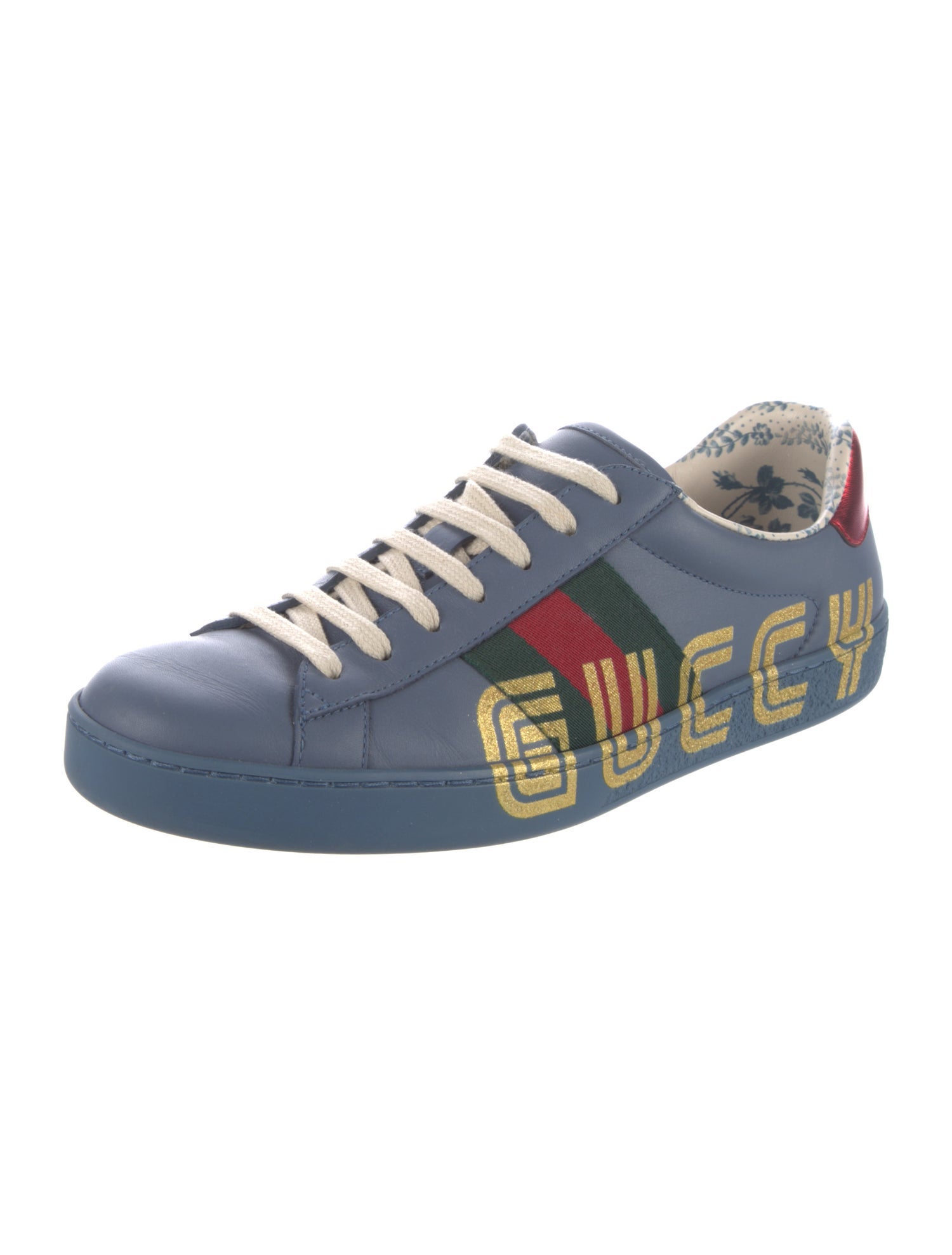 Gucci Web Accent Leather Sneakers