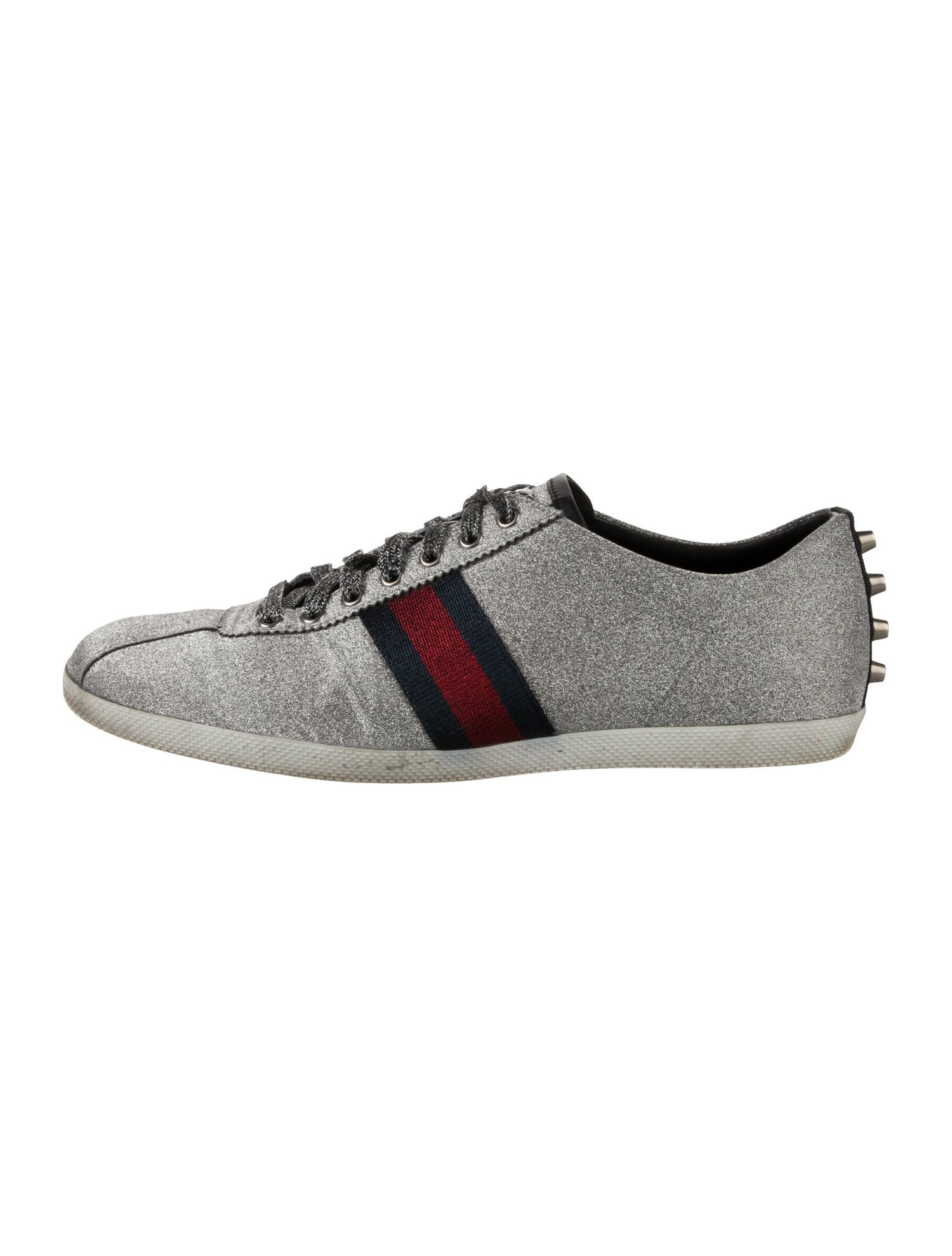 Gucci Sylvie Web Accent Glitter Sneakers