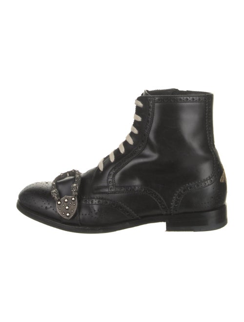 Gucci Leather Combat Boots