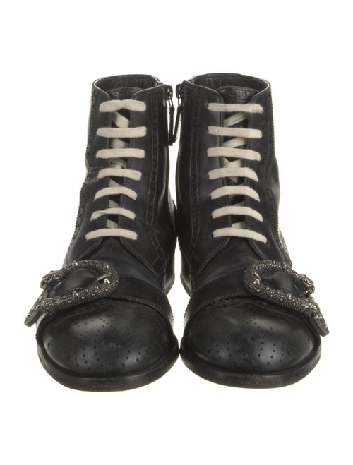Gucci Leather Combat Boots