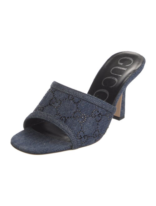 Gucci GG Logo Denim Slides