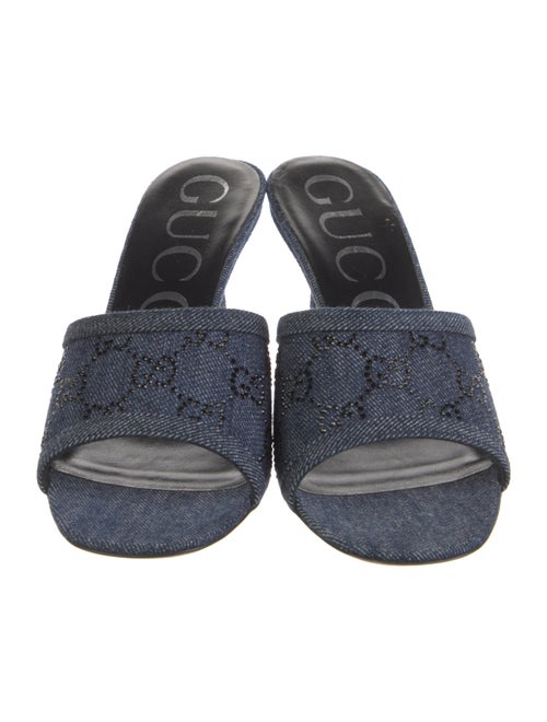 Gucci GG Logo Denim Slides