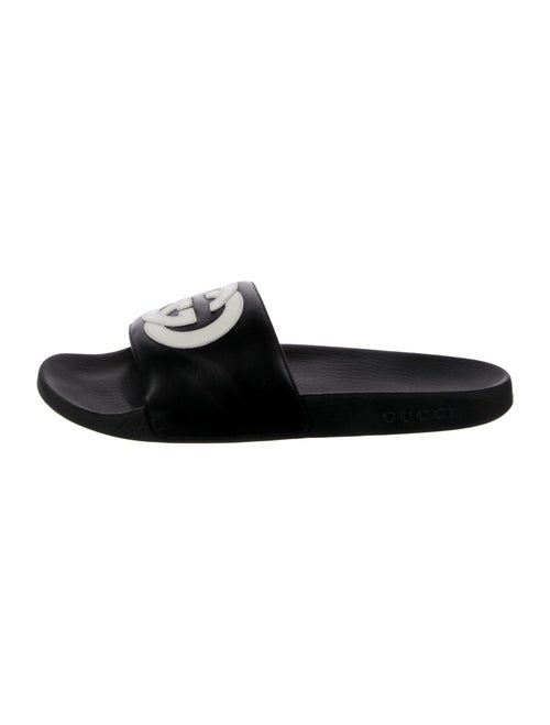 Gucci Interlocking G Logo Leather Slides