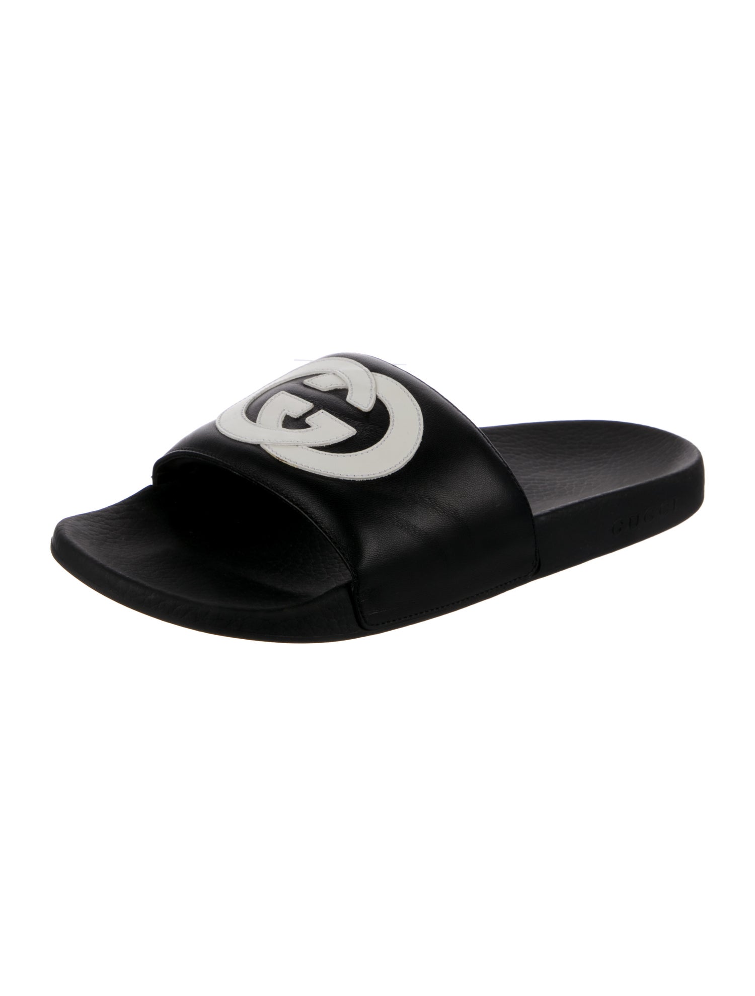 Gucci Interlocking G Logo Leather Slides