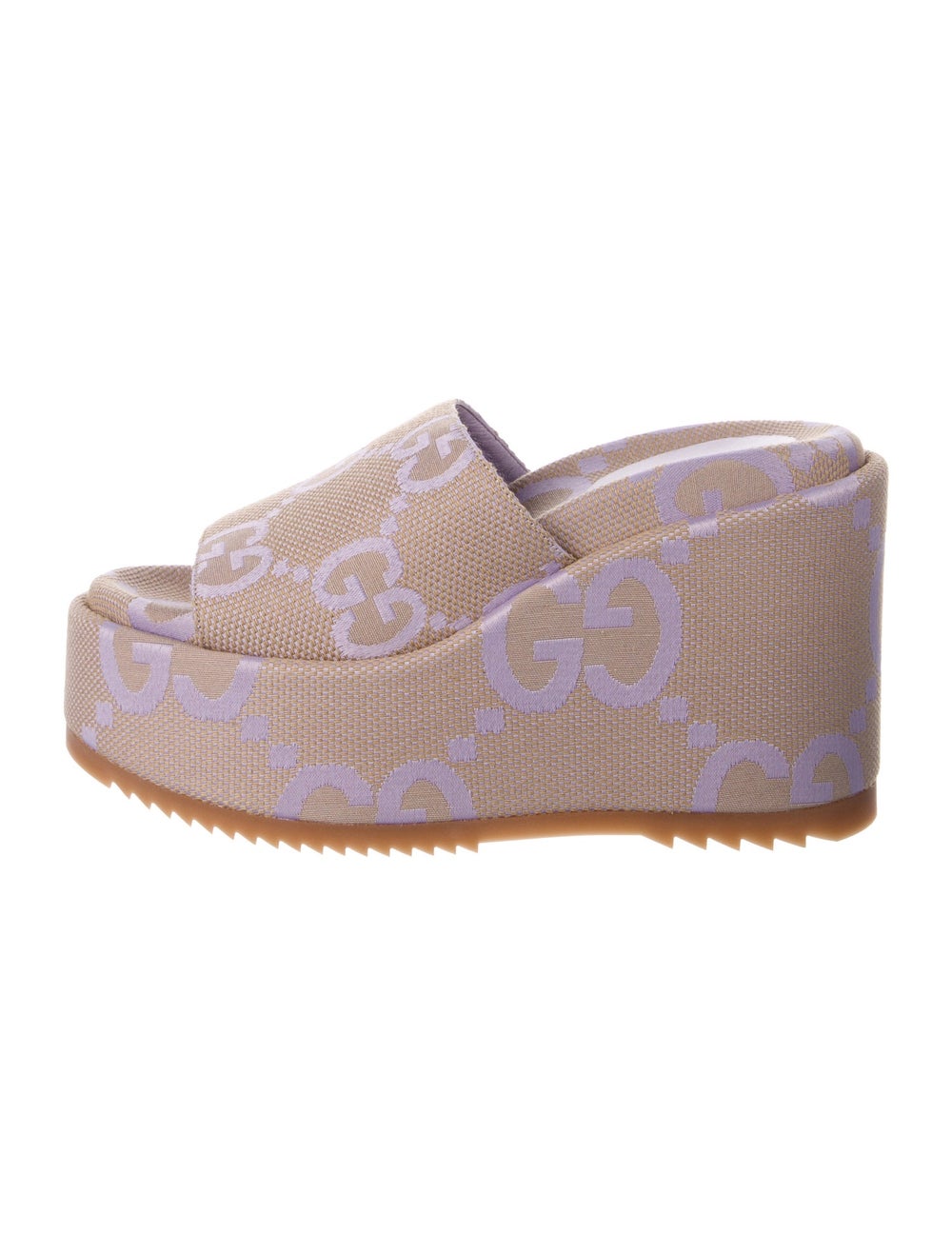 Gucci Canvas Slides GG Canvas Leather & Rubber Tr… - image 1