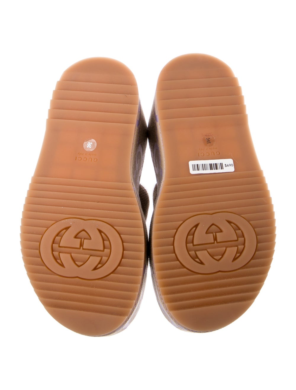 Gucci Canvas Slides GG Canvas Leather & Rubber Tr… - image 5