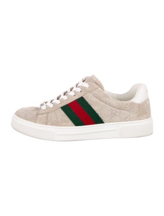 Gucci Web Accent Suede Sneakers
