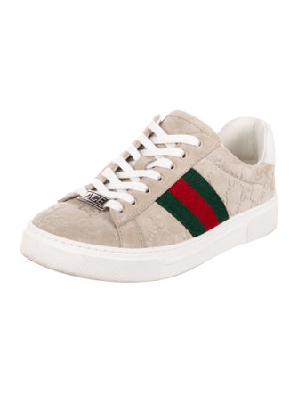 Gucci Web Accent Suede Sneakers