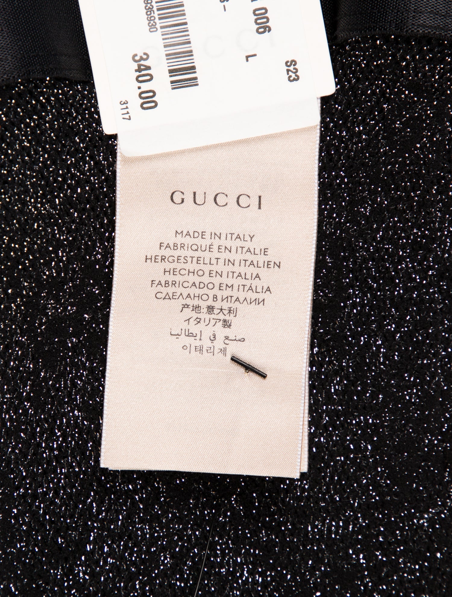 Gucci Glitter Black and Silver Hosiery Tights