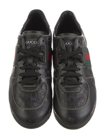 Gucci Web Accent Leather Sneakers