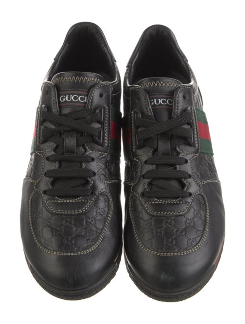 Gucci Web Accent Leather Sneakers
