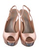 Gucci Satin Crystal Embellishments Slingback Pumps