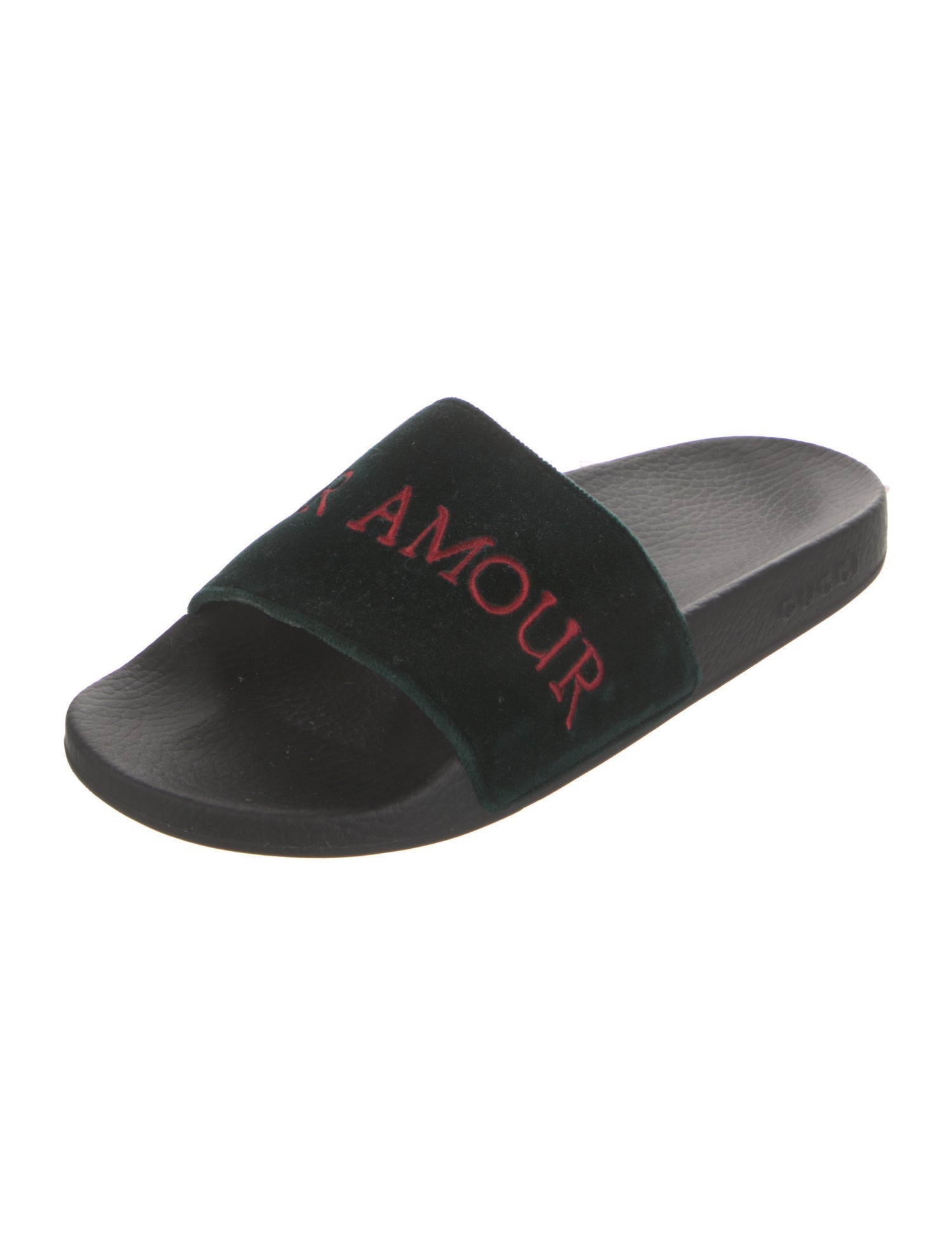 Gucci Velvet Printed Slides