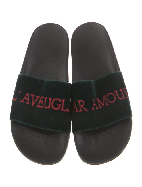 Gucci Velvet Printed Slides
