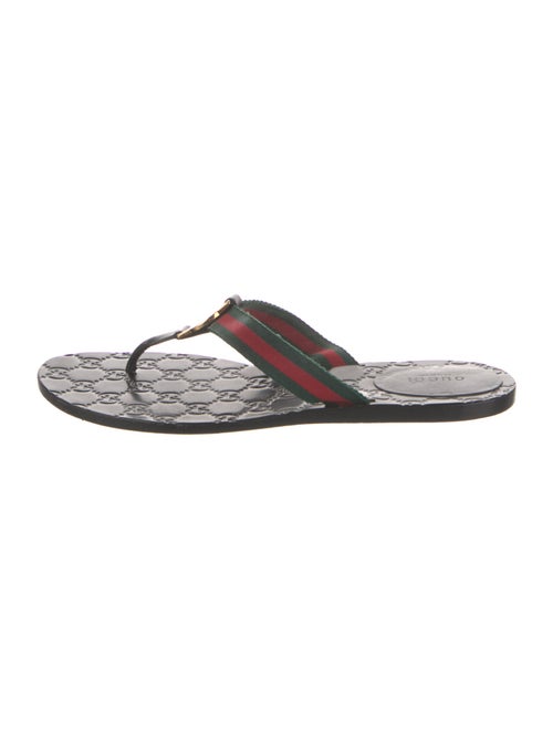 Gucci GG Supreme Leather Flip Flops