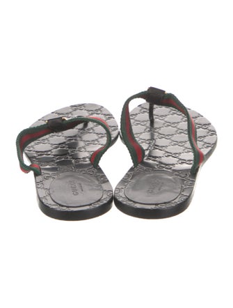 Gucci GG Supreme Leather Flip Flops