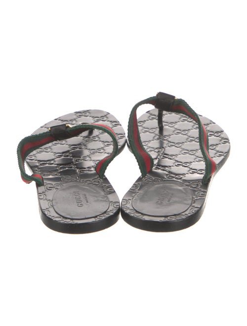 Gucci GG Supreme Leather Flip Flops