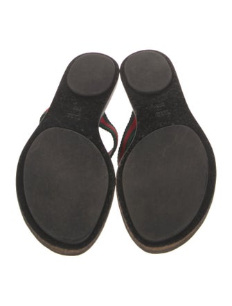 Gucci GG Supreme Leather Flip Flops