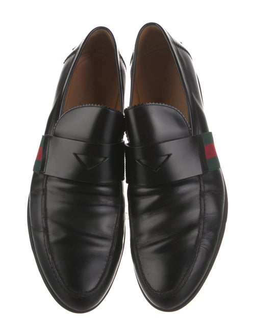 Gucci Web Accent Leather Dress Loafers