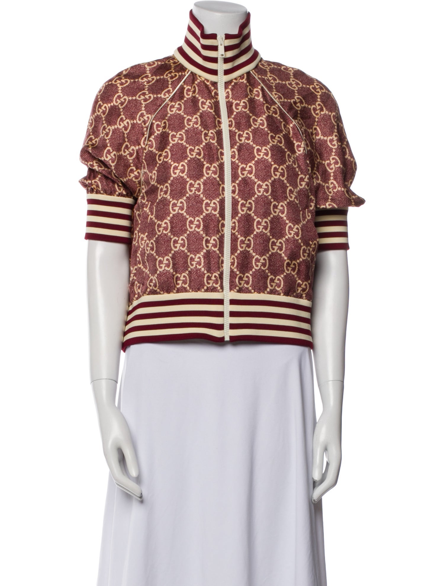 Gucci Silk Striped Bomber Jacket