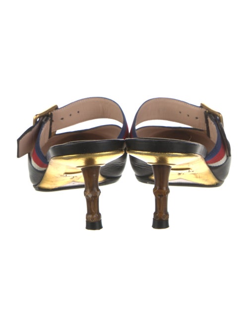 Gucci Sylvie Web Accent Leather Mules