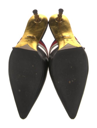 Gucci Sylvie Web Accent Leather Mules