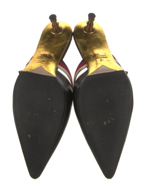 Gucci Sylvie Web Accent Leather Mules