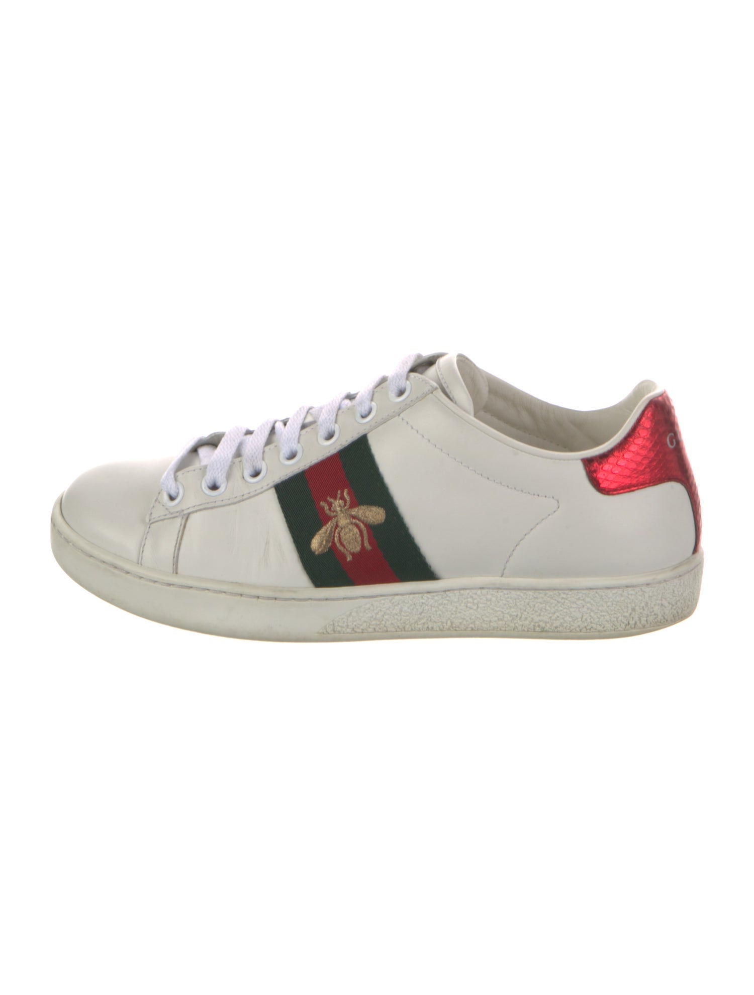 Gucci Web Accent Leather Sneakers