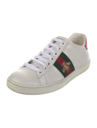 Gucci Web Accent Leather Sneakers